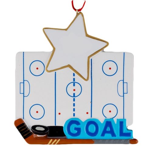 Ice Hockey Rink Personalized Christmas Ornament - Blank