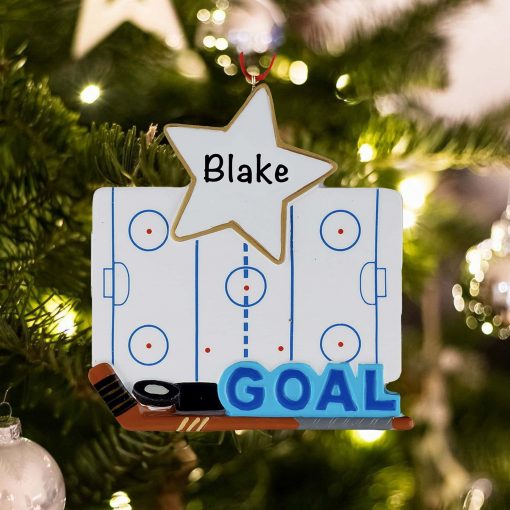 Personalized Ice Hockey Rink Christmas Ornament