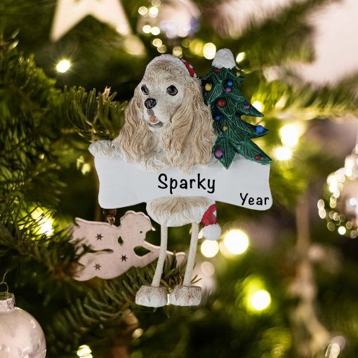 Personalized Cocker Spaniel Parti Christmas Ornament