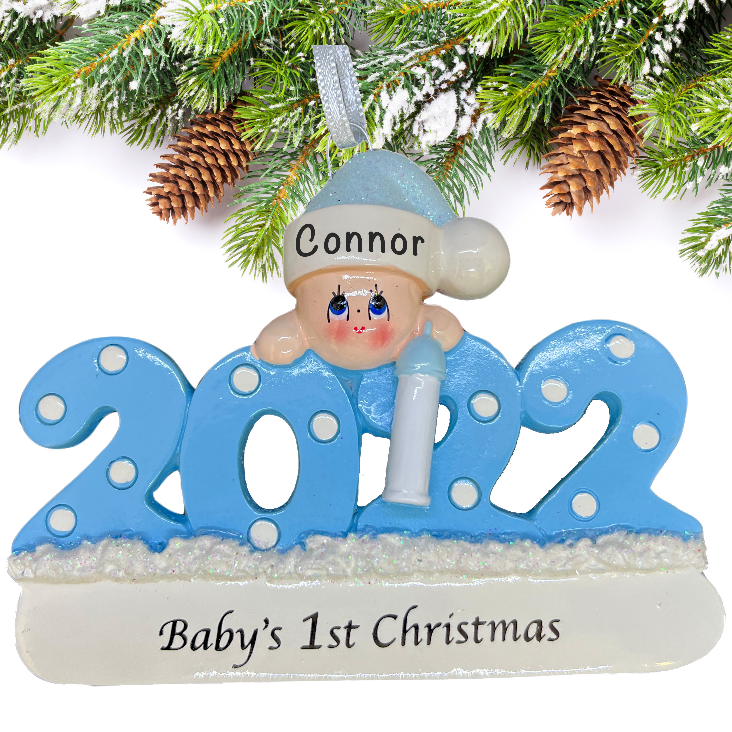 2022 Baby Boy First Christmas Ornament