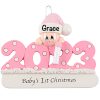 1421G Babys First Christmas Ornament 2023 - Baby Girl Pink 2023 Babys First Christmas Ornament For Tree - Holiday Traditions Gift