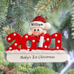 Baby's First Christmas 2021 Personalized Christmas Ornament 2021