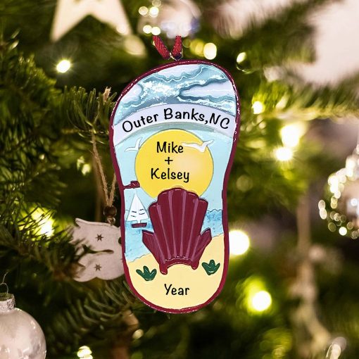 Personalized Sandal Red Christmas Ornament