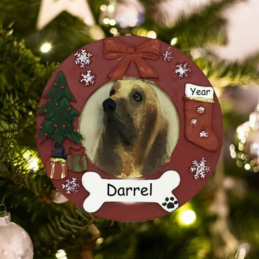 Personalized Bloodhound Christmas Ornament