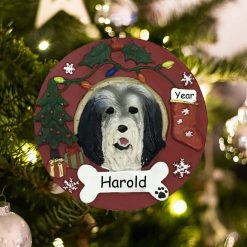 Personalized Bearded Collie Christmas Ornament