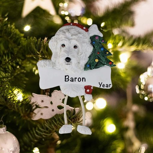 Personalized Labradoodle White Christmas Ornament