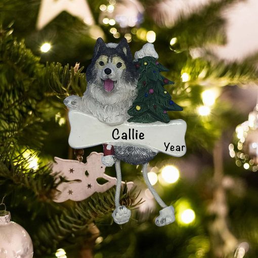 Personalized SIberian Husky Christmas Ornament
