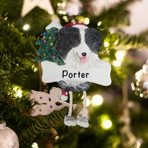 Personalized Border Collie Christmas Ornament