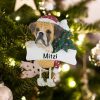 Personalized Boxer Fawn Uncropped Christmas Ornament