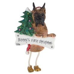Boxer (Brindle, Cropped) Christmas Ornament