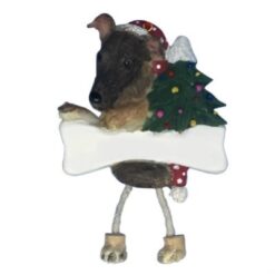 Greyhound Brindle Personalized Christmas Ornament