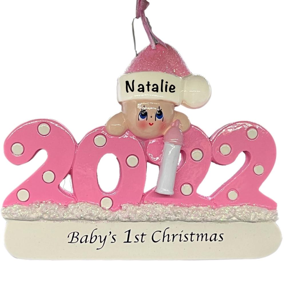 2022 Baby Girl First Christmas Ornament