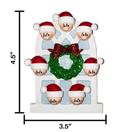 Christmas Window Family of 7 Personalized Christmas Ornament
