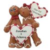 Gingerbread Heart Couple Personalized Christmas Ornament