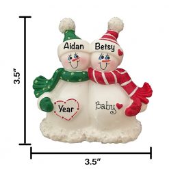 Snow Couple Expecting Personalized Christmas Ornament