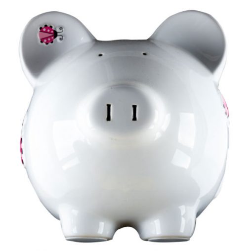 Pink Ladybug Piggy Bank Large - 1