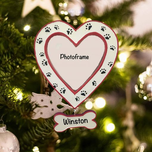 Personalized Pet Heart Photo Frame Christmas Ornament