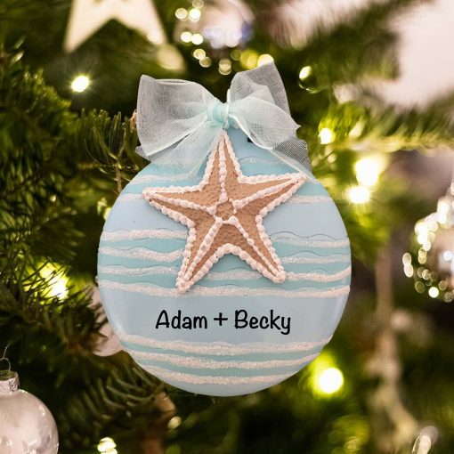 Personalized Starfish Beach Christmas Ornament