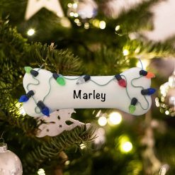 Personalized Dog Bone Christmas Lights Christmas Ornament