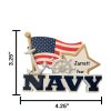 Navy Personalized Christmas Ornament