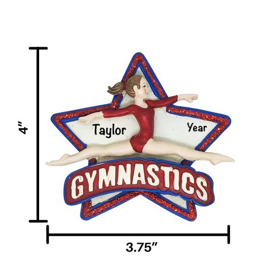 Gymnastics Star Personalized Christmas Ornament