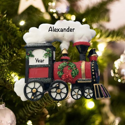 Personalized Holiday Train Christmas Ornament