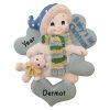 Blue Baby's 1st Christmas Snow Baby Personalized Christmas Ornament