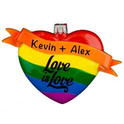 Love Is Love Gay Personalized Christmas Ornament