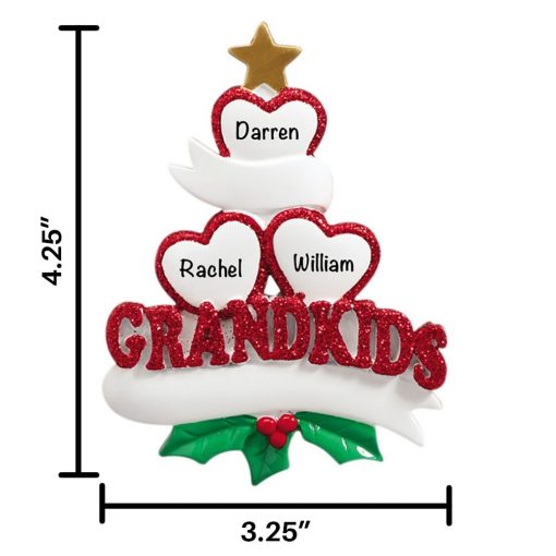Three Grandkids Christmas Ornament