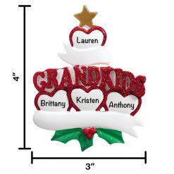 Four Grandkids Personalized Christmas Ornament