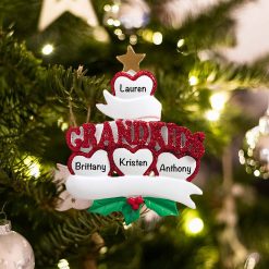 Personalized Grandkids 4 Christmas Ornament