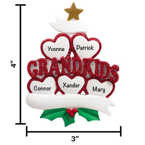 Five Grandkids Personalized Christmas Ornament