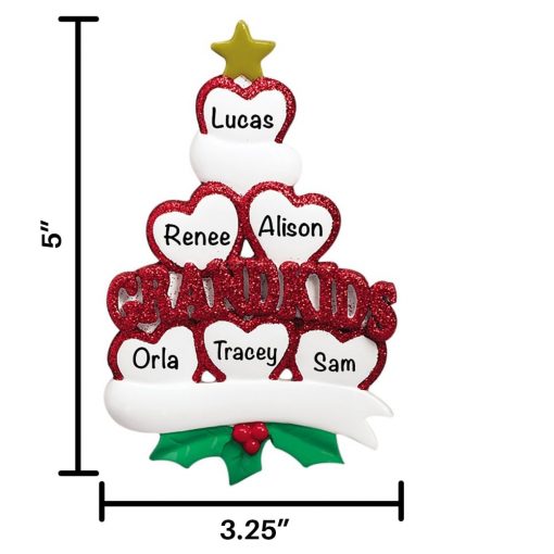 Six Grandkids Personalized Christmas Ornament