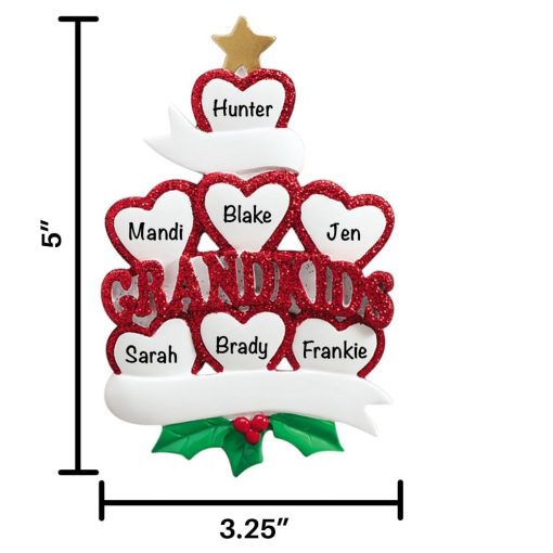 Seven Grandkids Personalized Christmas Ornament