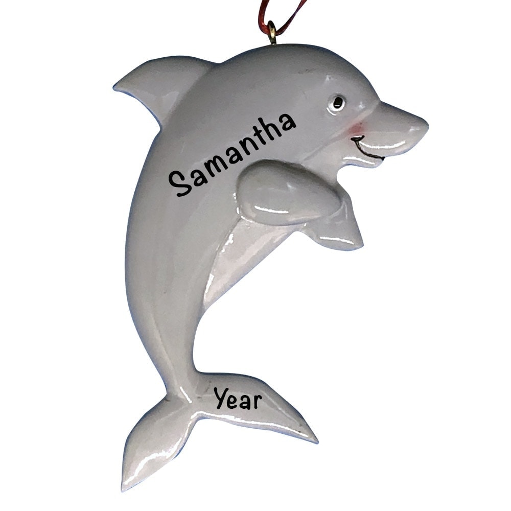 Dolphin Personalized Christmas Ornament beach vacation keepsakes