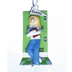 School Girl Blonde Personalized Christmas Ornament
