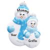 Single Family Snowman 1 Child Personalized Christmas Ornament