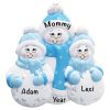 Single Family Snowman 2 Child Personalized Christmas Ornament