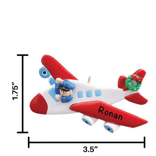 Airplane Personalized Christmas Ornament