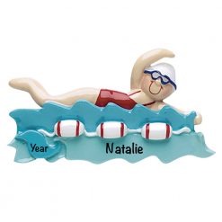 866 Swimming Girl Buoy Personalized Christmas Ornament