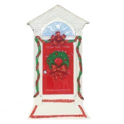 Red Christmas Door Personalized Christmas Ornament - Blank