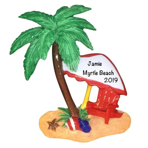 Island Oasis Beach Personalized Christmas Ornament