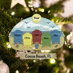 Personalized Beach Chair Family of 5 Christmas Ornament