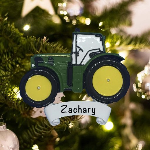 Personalized John Deere Tractor Christmas Ornament