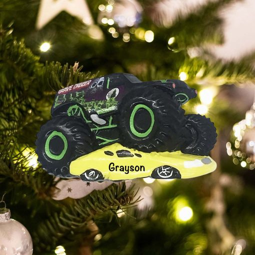 Personalized Monster Jam Grave Digger Christmas Ornament