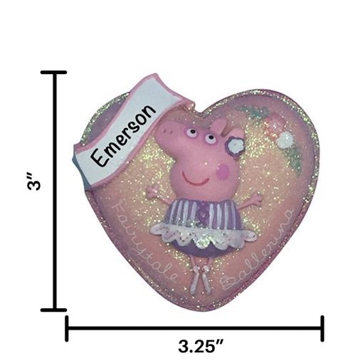 Peppa Pig Heart Personalized Christmas Ornament