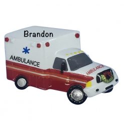 Ambulance Personalized Christmas Ornament
