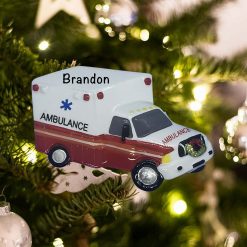 Personalized Ambulance Christmas Ornament
