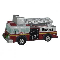 Firetruck Personalized Christmas Ornament