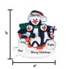 Penguin with 2 Kids Personalized Christmas Ornament